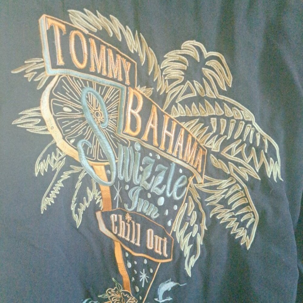 Tommy Bahama Silk Camp Shirt Embroidered Back Men's XL
